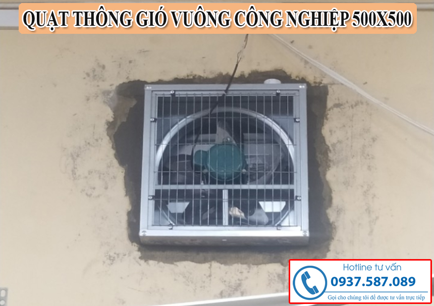 quạt thông gió vuông công nghiệp 500x500